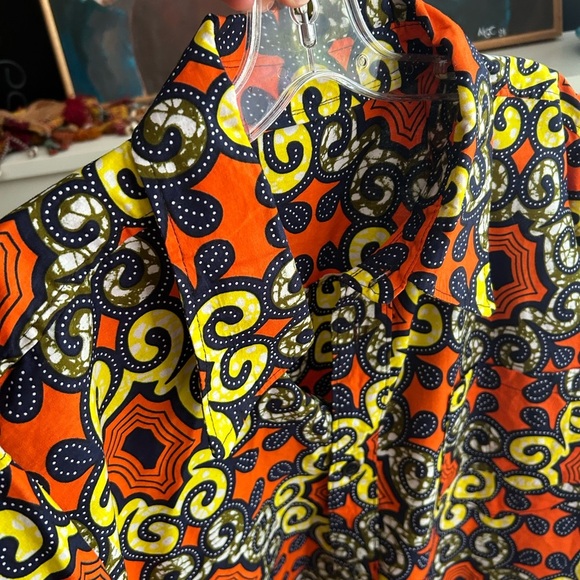 African Earthy Tones Ankara Oversized Shirt XXL - Picture 7 of 16